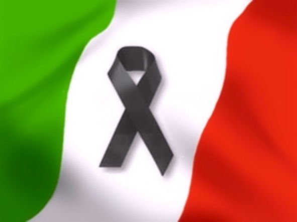 bandiera italia lutto